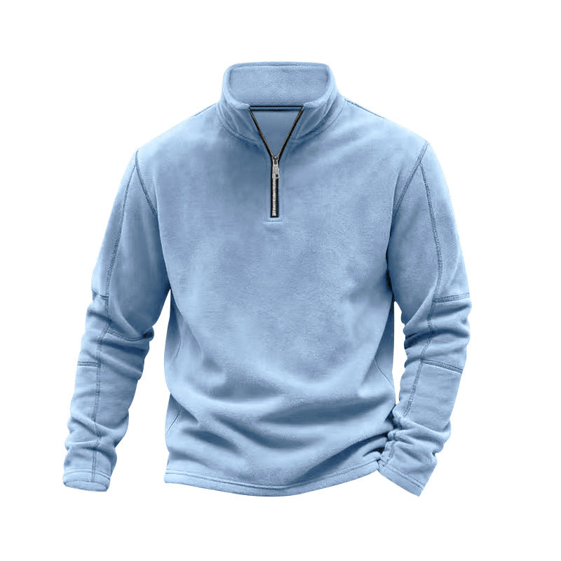 Herren nan leichter Fleece-Pullover mit halbem Reißverschluss und Stehkragen Echo Archiv