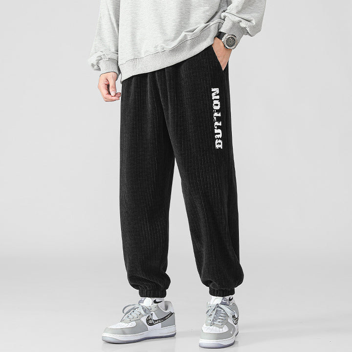 Herren Weiche Cord-Jogginghose im Relaxed-Fit mit elastischem Bund und Bündchen Echo Archiv