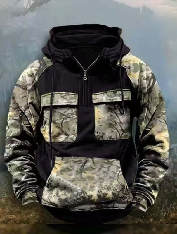 Herren Camouflage Funktionskapuzenpullover Echoarchiv