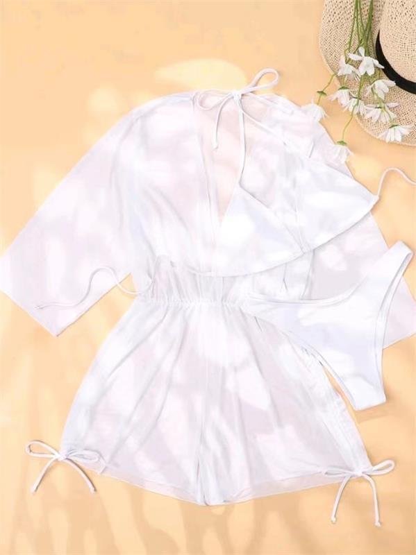 Damen Badeset mit transparentem Kimono und modischen Bikini Echo Archiv