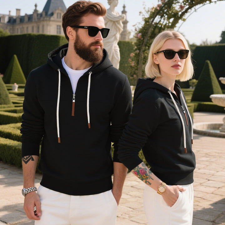 Herren lässiger Hoodie mit hochwertigem Fleece und modernem Reißverschluss Echoarchiv
