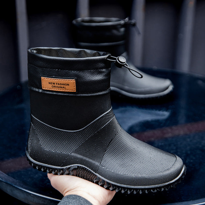 Herren Funktionale wasserdichte Ankle-Gummistiefel mit verstellbarem Bündchen Echoarhiv