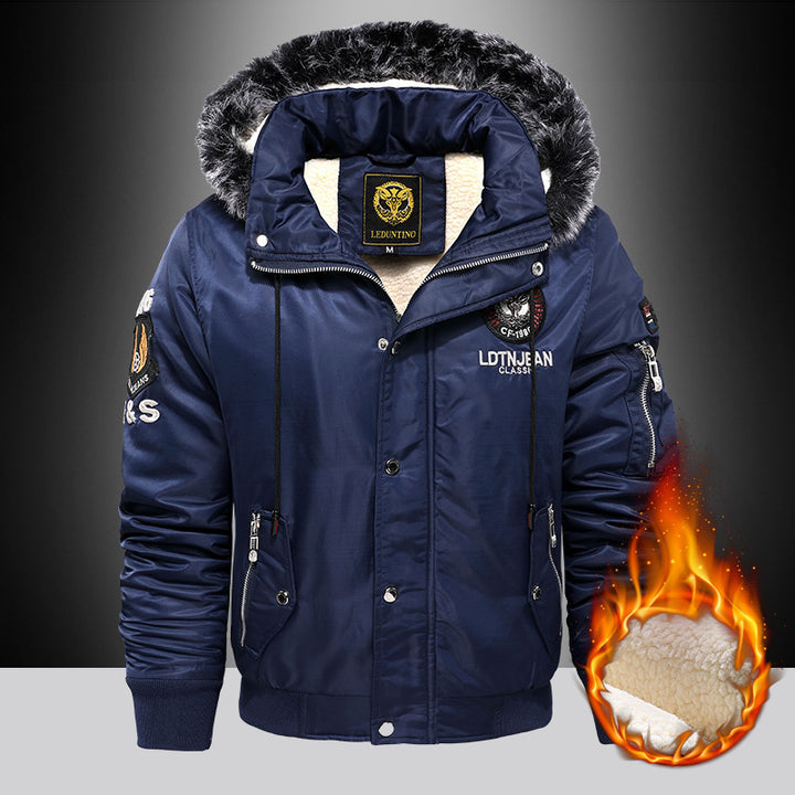 Herren nan gefütterte Winterparka mit Teddyfutter, Kunstfellkapuze und multiplen Reißverschlusstaschen Echo Archiv