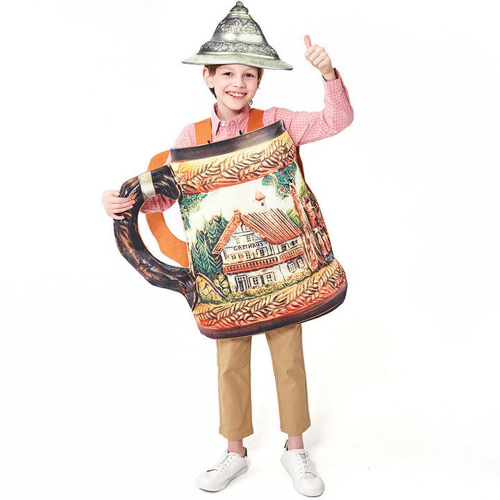 Unisex nan traditioneller keramischer Bierkrug mit Zinndeckel und handbemaltem Reliefmotiv Echo Archiv