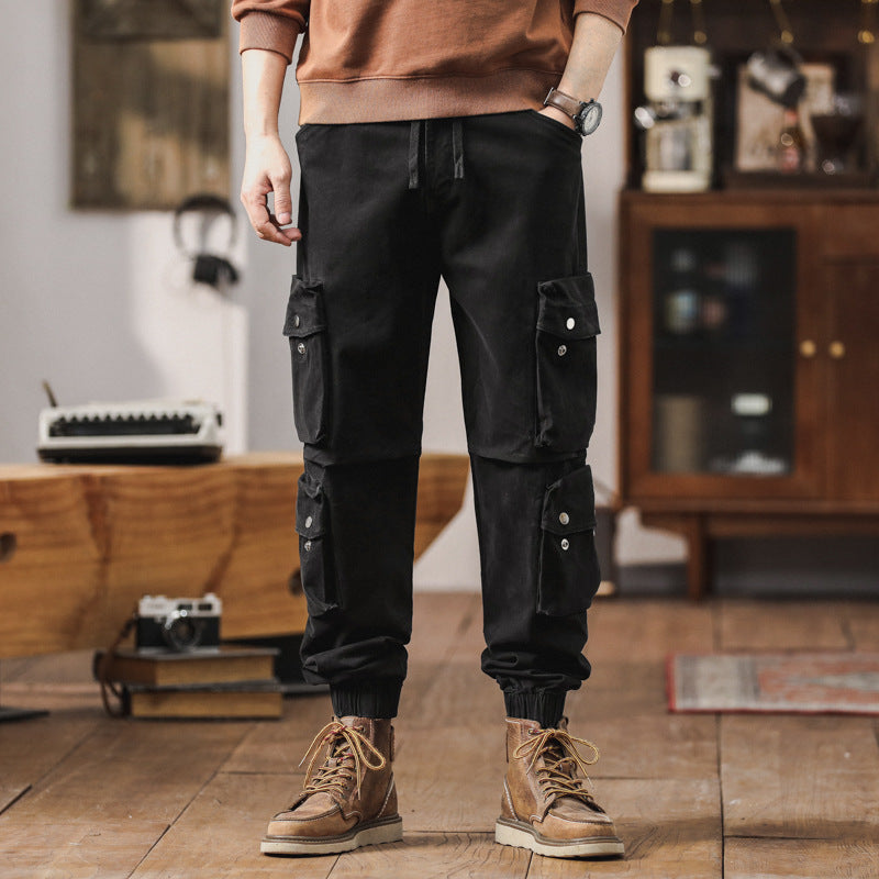 Herren lockere Cargo-Jogginghose mit Multifunktionstaschen, Kordelzug und elastischen Bündchen Echo Archiv