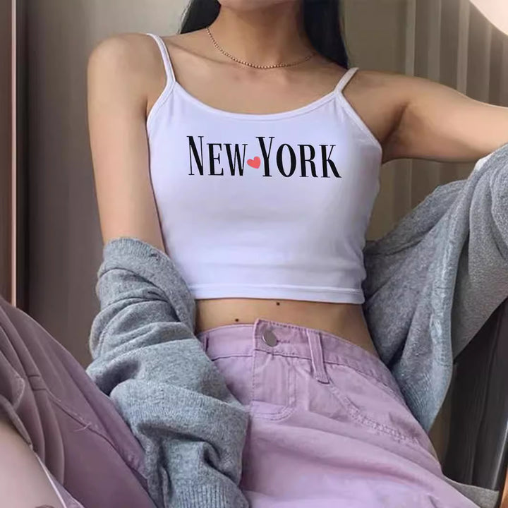 Damen Crop-Top mit trendigem Schriftzug Echo Archiv