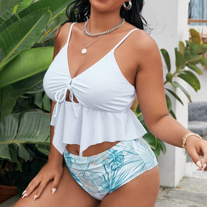 Damen Bikini-Oberteil mit abnehmbarem Wickelrock und floralem High-Waist-Schnitt Echo Archiv