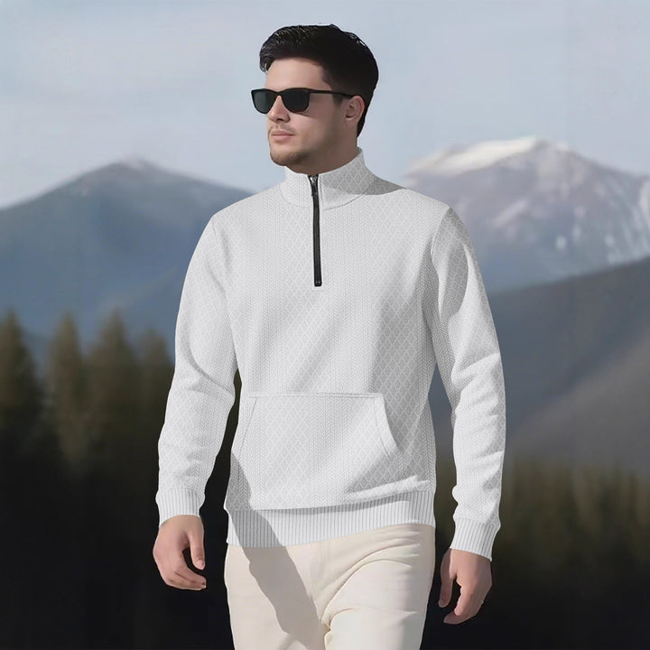Herren sportlicher Fleece-Pullover mit hohem Kragen und Reißverschluss Echoarchiv