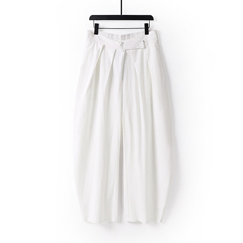 Damen Hochgeschnittene Culotte-Hose mit Bundfalten und elastischem Taillenbund Echoarchiv