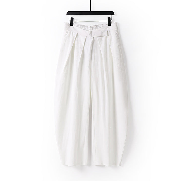 Damen Hochgeschnittene Culotte-Hose mit Bundfalten und elastischem Taillenbund Echoarchiv