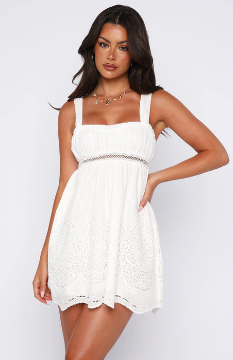 Damen Sommerkleid mit Spitzendetails und schulterfreiem Design Echo Archiv