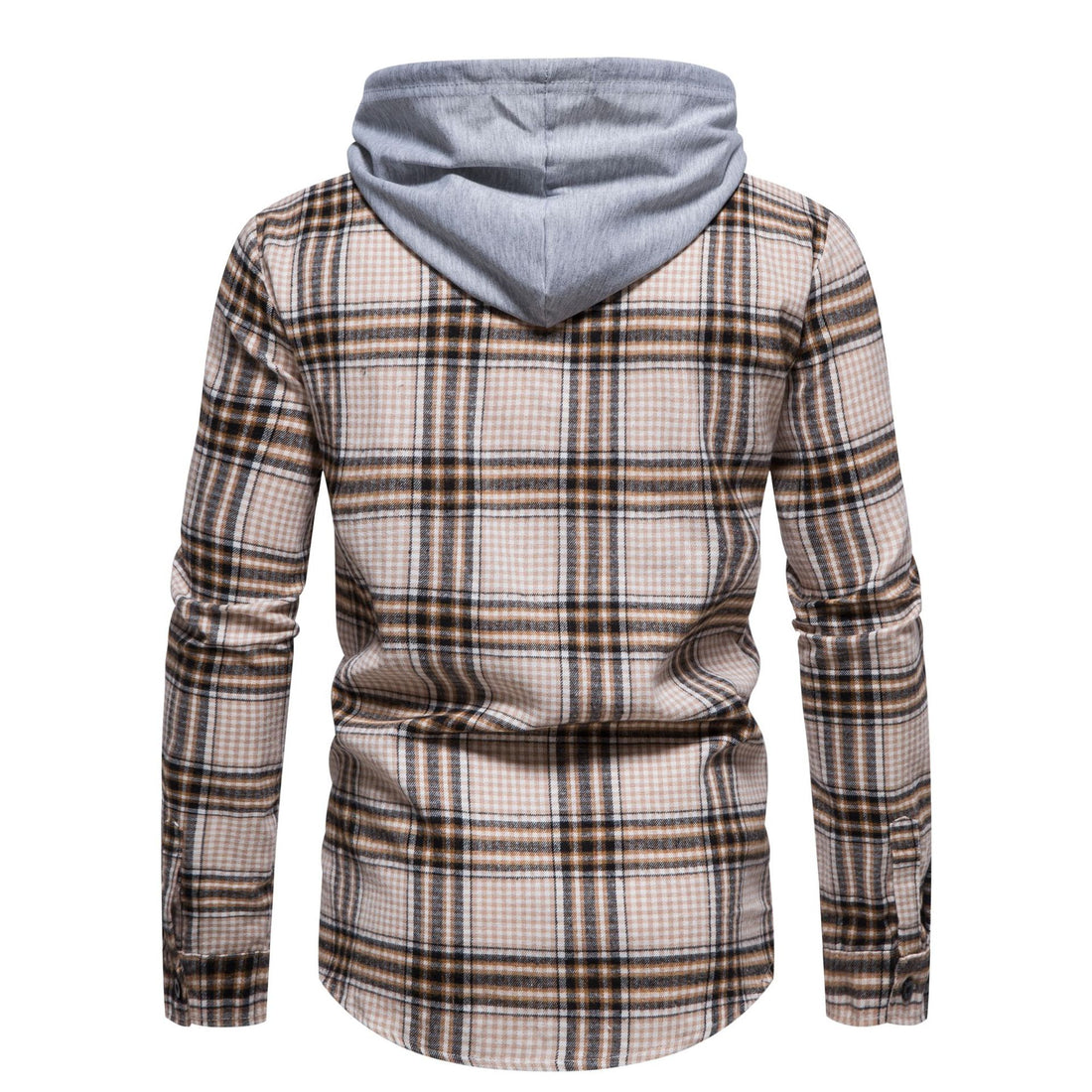 Herren Karo-Hemdjacke mit integrierter Kapuze und modernen Mustern – Taviero