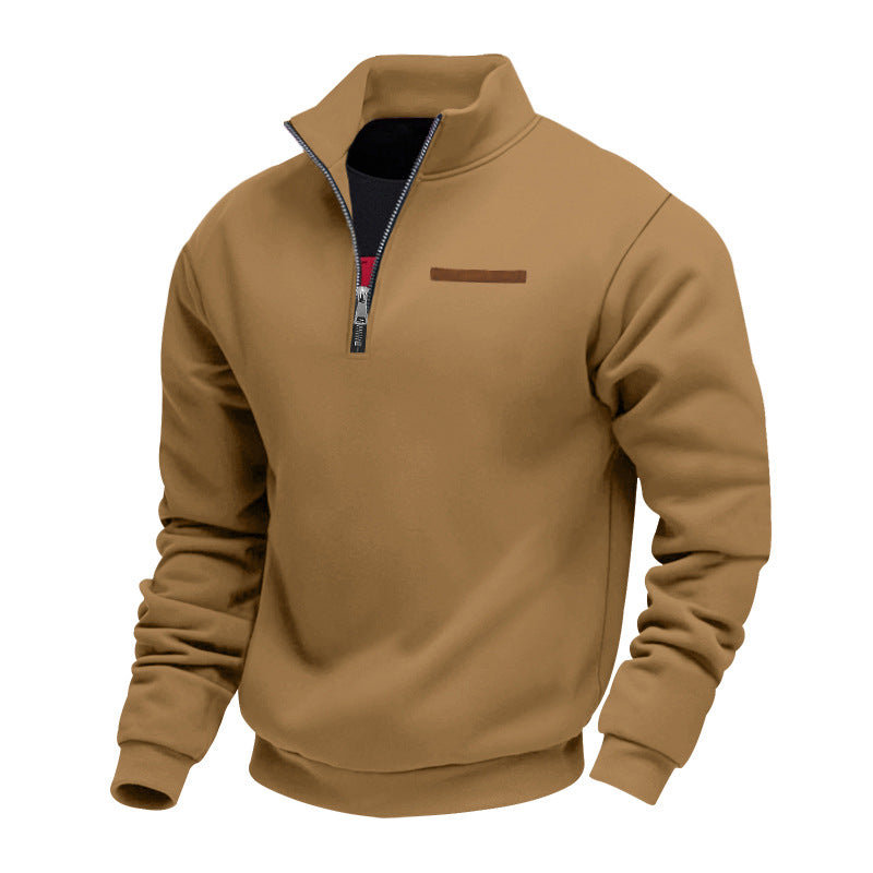 Herren Fleece-Pullover mit Stehkragen und Reißverschluss Echoarchiv