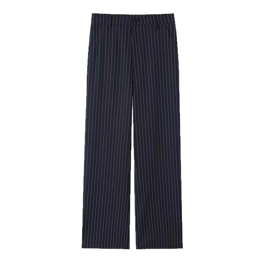Damen Highwaist-Hose mit weitem Bein und Nadelstreifen Echoarchiv