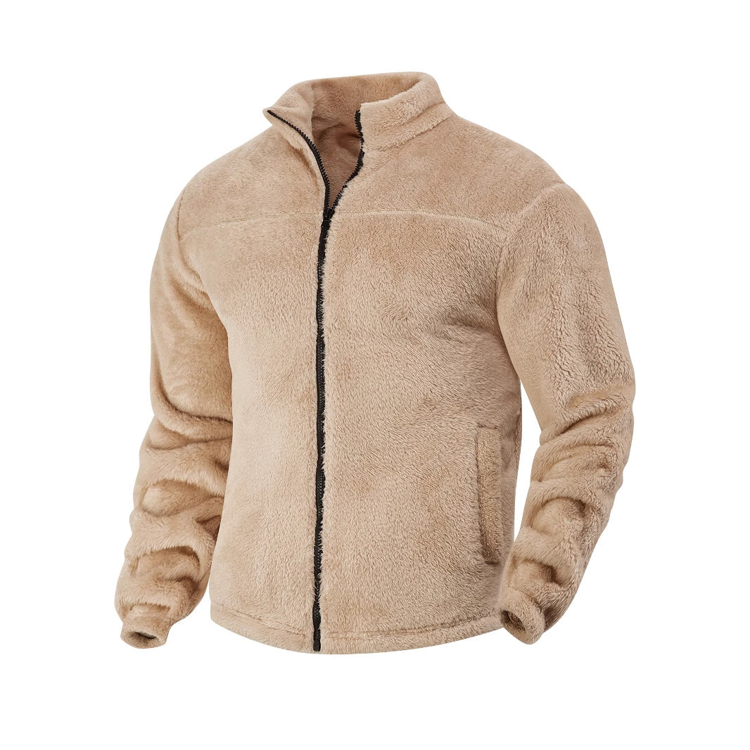 Herren Fleece-Jacke mit hohem Kragen und weichem Innenfutter Echoarchiv