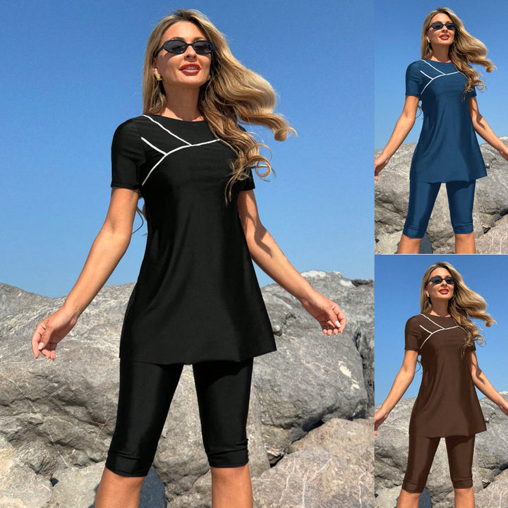 Damen Sportanzug mit kurzem Oberteil und Radlerhose Echo Archiv