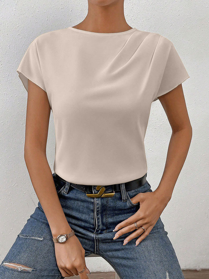 Damen Elegantes Kurzarm-Top mit modernem Schnitt und fließendem Stoff Echo Archiv