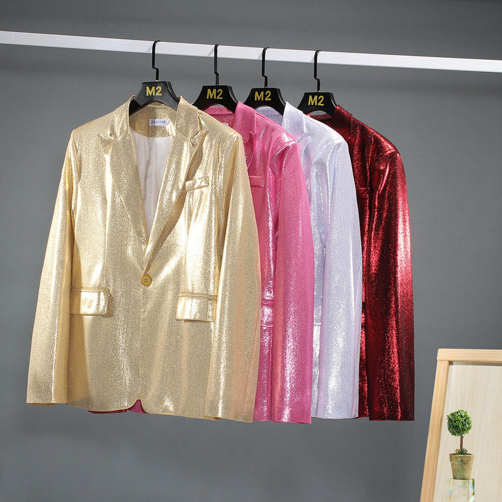 Herren schimmernder Blazer mit luxuriösem Obermaterial und klassischem Schnitt Echoarchiv