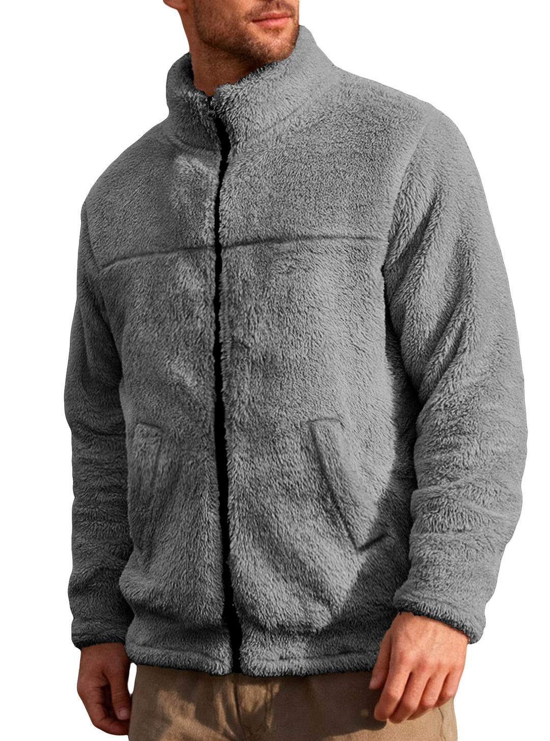 Herren Fleecejacke mit hohem Kragen und weichem Innenfutter Echoarchiv