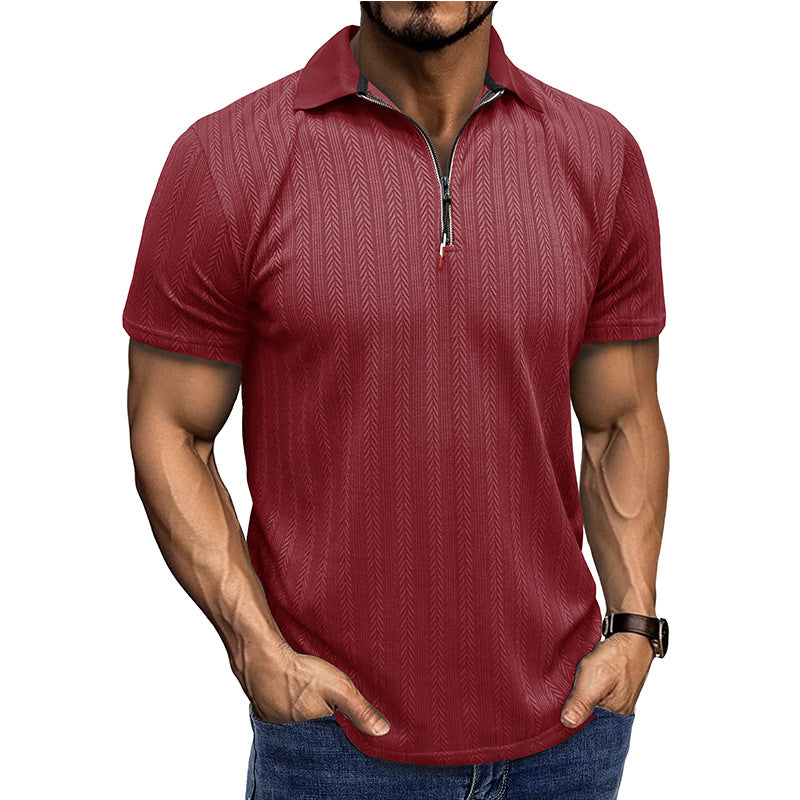 Herren Poloshirt mit modischem Zippverschluss Echoarchiv