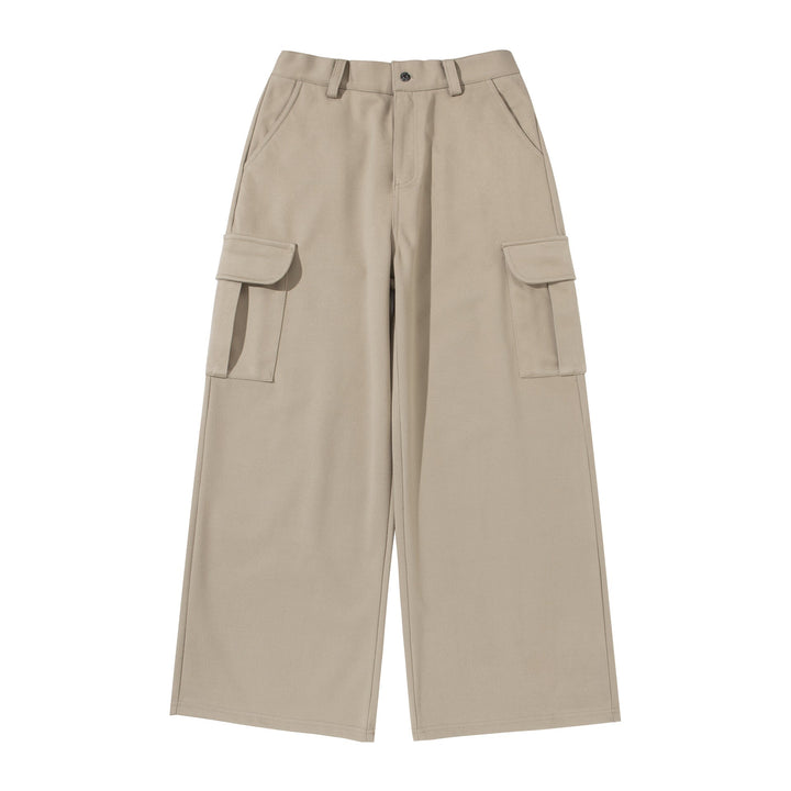 Damen Cropped Cargo-Hose mit weitem Bein und aufgesetzten Taschen Echoarchiv
