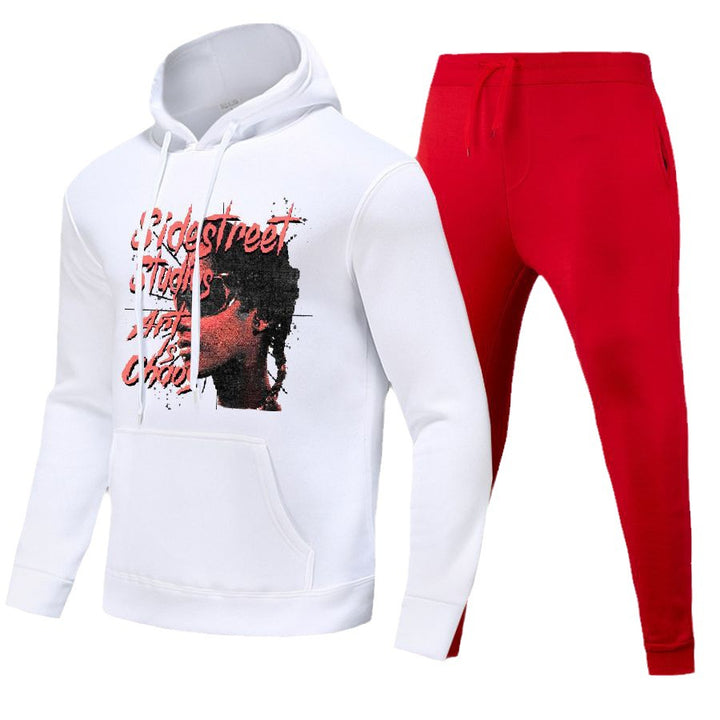 Herren Hoodie und Jogginghose Set mit auffälligem Grafikelement Echoarchiv