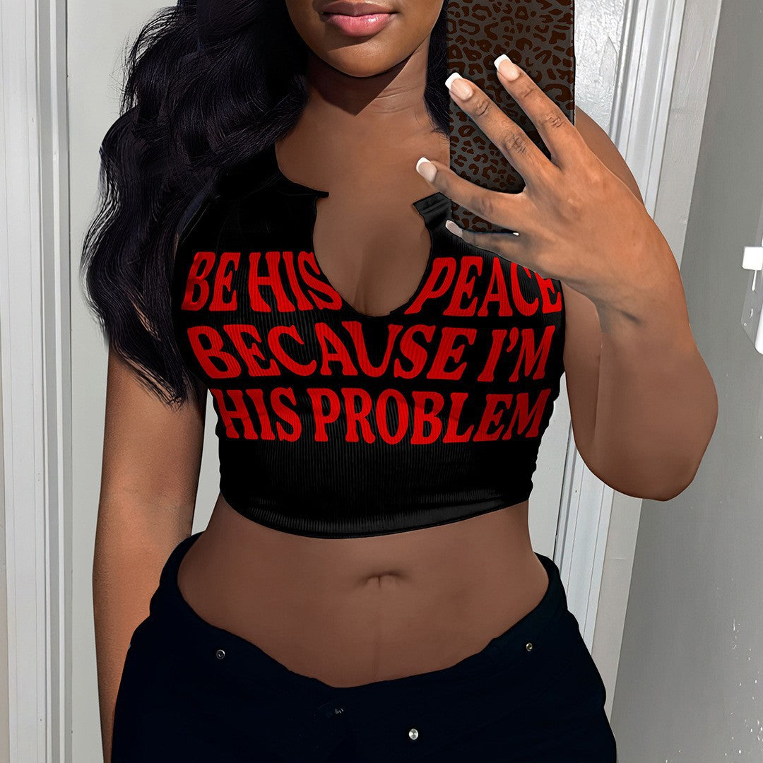 Damen Crop-Top mit auffälligem Schriftzug und lockerer Passform Echo Archiv