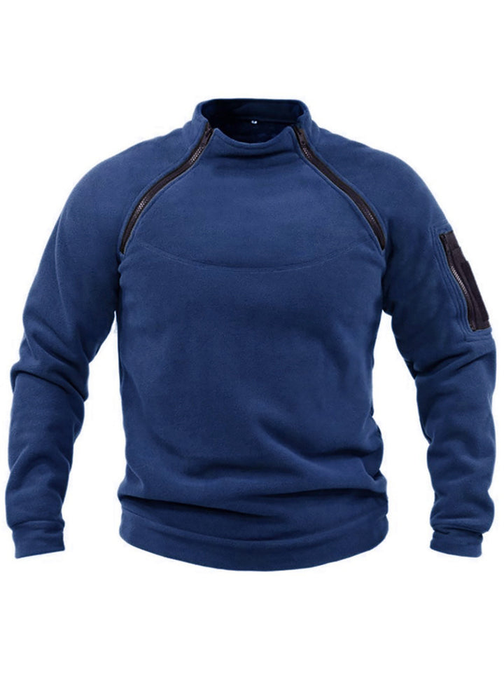 Herren Thermo-Fleecepullover mit hochschließendem Kragen und praktischen Taschen Echoarchiv