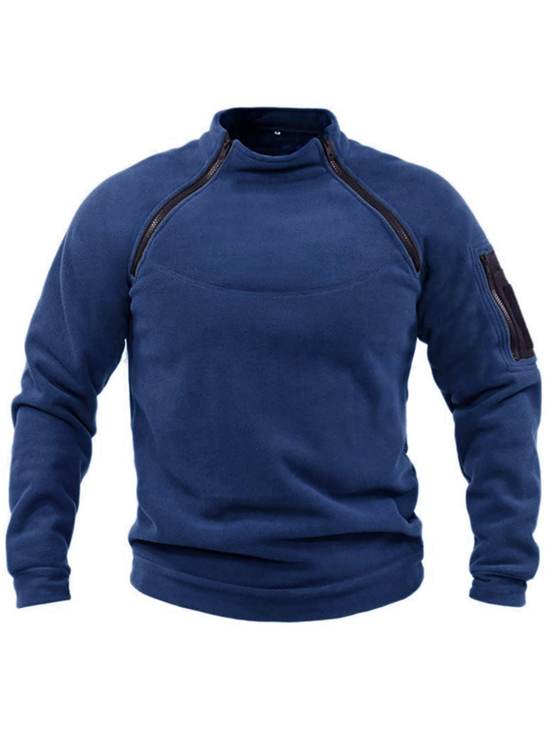 Herren Thermo-Fleecepullover mit hochschließendem Kragen und praktischen Taschen – Marzano
