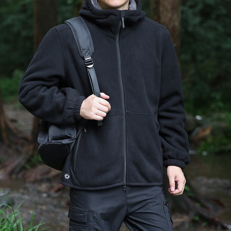 Herren Fleece-Kapuzenjacke für Outdoor mit Thermo-Futter, windabweisender Oberfläche und Reißverschlusstaschen Echo Archiv