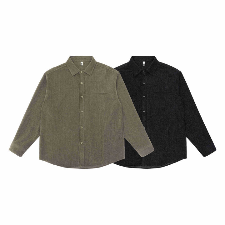 Herren Overshirt-Jacke aus strukturiertem Wollmix mit Brusttasche Echoarchiv