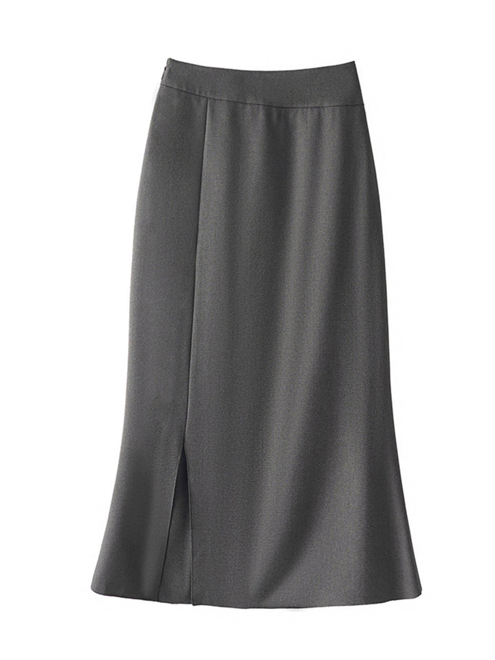 Damen Eleganter Midirock mit seitlichem Schlitz Echoarchiv