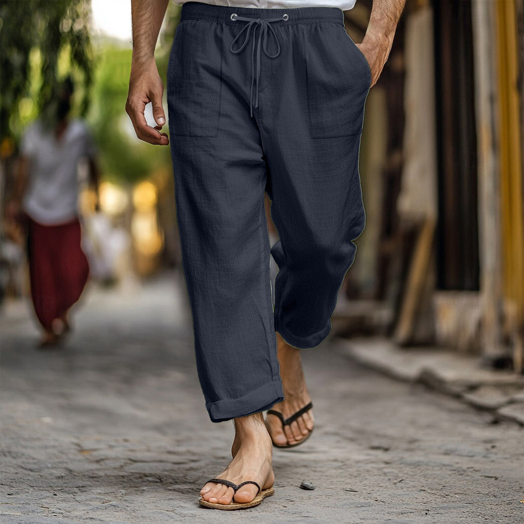 Herren lässige Leinenhose mit praktischen Taschen Echoarchiv