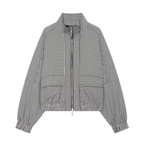 Damen Gekürzte Boxy‑Jacke im Vichy‑Karo mit Stehkragen und Zweiwege‑Reißverschluss Echo Archiv