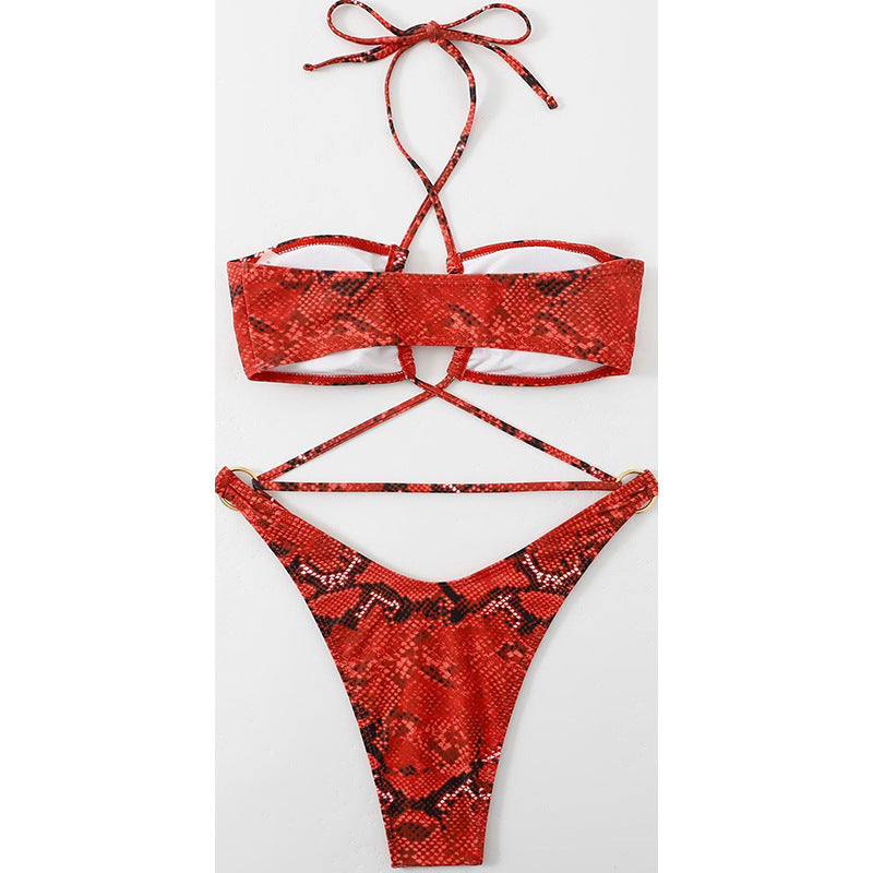 Damen Bandeau-Bikini mit raffiniertem Schlangenmuster Echo Archiv