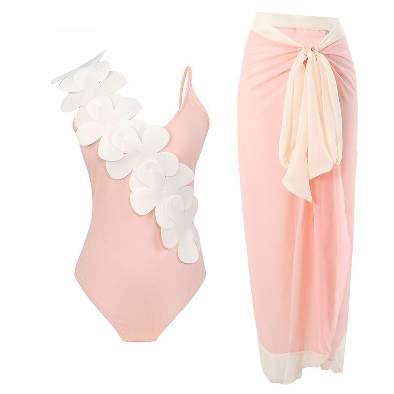 Damen Eleganter Einteiler Badeanzug mit floralem 3D-Design Echo Archiv
