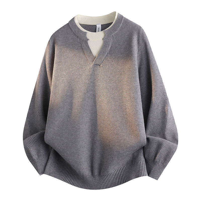 Damen Stylischer Grobstrickpullover mit V-Ausschnitt – Mavelle