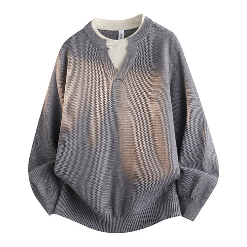 Damen Stylischer Grobstrickpullover mit V-Ausschnitt – Mavelle