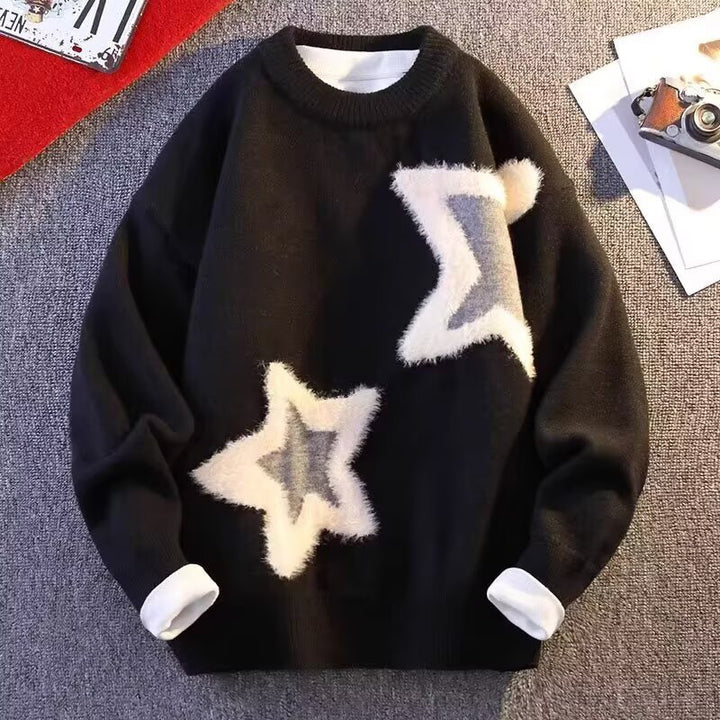 Damen Modischer Pullover mit Sternedesign Echoarchiv