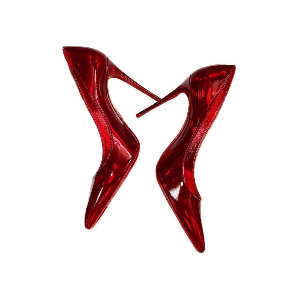 Damen spitze Lack-Pumps mit hohem Stiletto-Absatz – Lioré