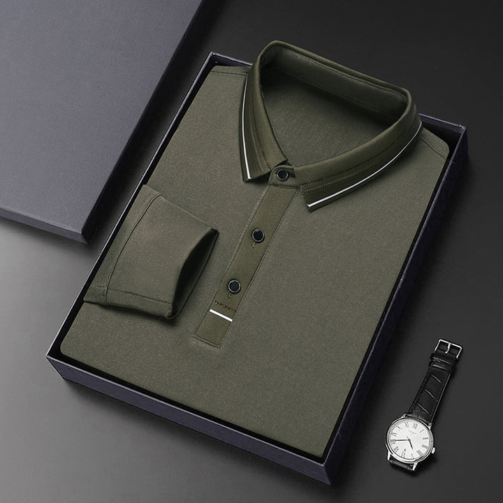 Herren elegantes Poloshirt mit strukturiertem Kragen und stilvollen Akzenten Echoarchiv