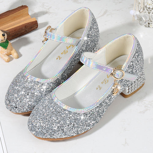Mädchen Glitzernde Mary Jane Ballerinas mit dekorativer Schleifen- und Perlenverzierung Echo Archiv