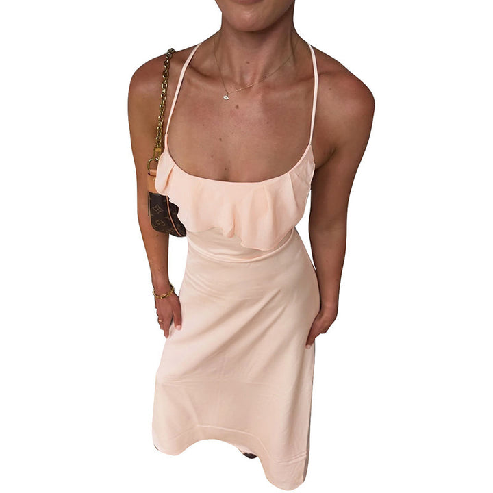 Damen Elegantes Maxikleid mit dekorativem Volant Echo Archiv