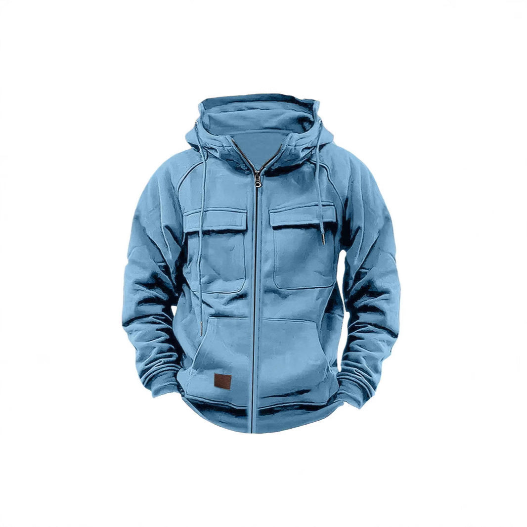 Herren Fleecejacke mit hohem Kragen und praktischen Taschen Echoarchiv