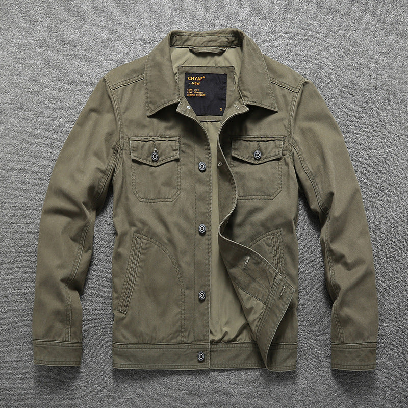 Herren Baumwoll-Twill Hemdjacke im Workwear‑Stil mit Brusttaschen Echoarchiv