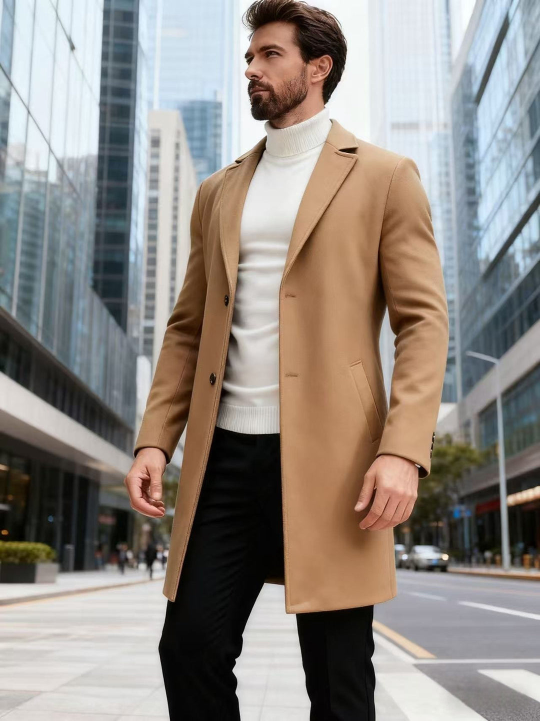 Herren eleganter Wollmantel Echoarchiv