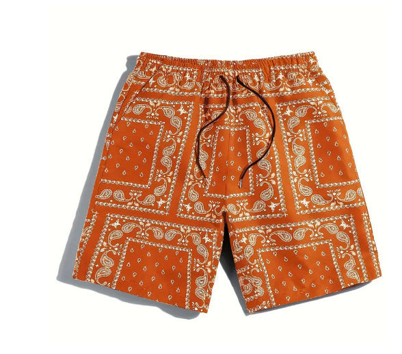 Herren Badeshorts aus atmungsaktivem Material mit modernem Paisleymuster Echoarchiv
