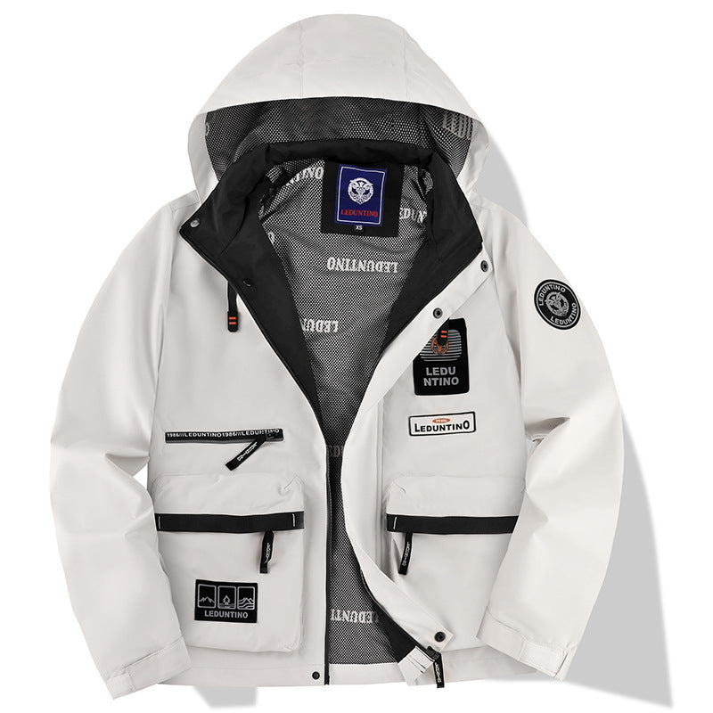 Herren nan technische Fieldjacke mit Kapuze und multifunktionalen Taschen, wasserabweisende Softshell Echo Archiv