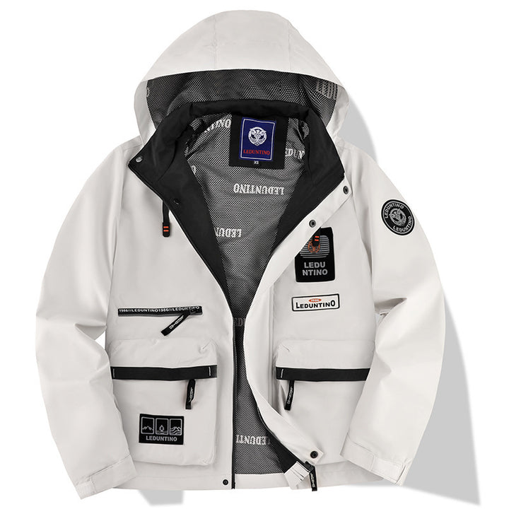 Herren nan technische Fieldjacke mit Kapuze und multifunktionalen Taschen, wasserabweisende Softshell Echo Archiv