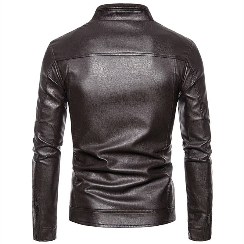 Herren modische Bikerjacke aus Kunstleder mit praktischen Reißverschlusstaschen Echo Archiv